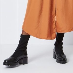 Nicole Saldana Christiana boots size 38/US 8 Sock style ankle boot,black leather
